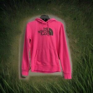The North Face Hot Pink S Pullover Hoodie Logo Hiking Camping Spellout Student